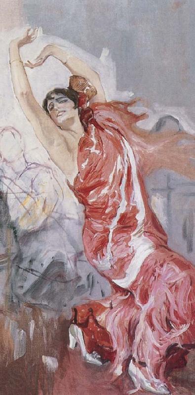 Joaquin Sorolla Long red dance France oil painting art